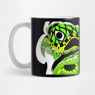 mexican perico loro bird ecopop in kawaii totonac patterns Mug